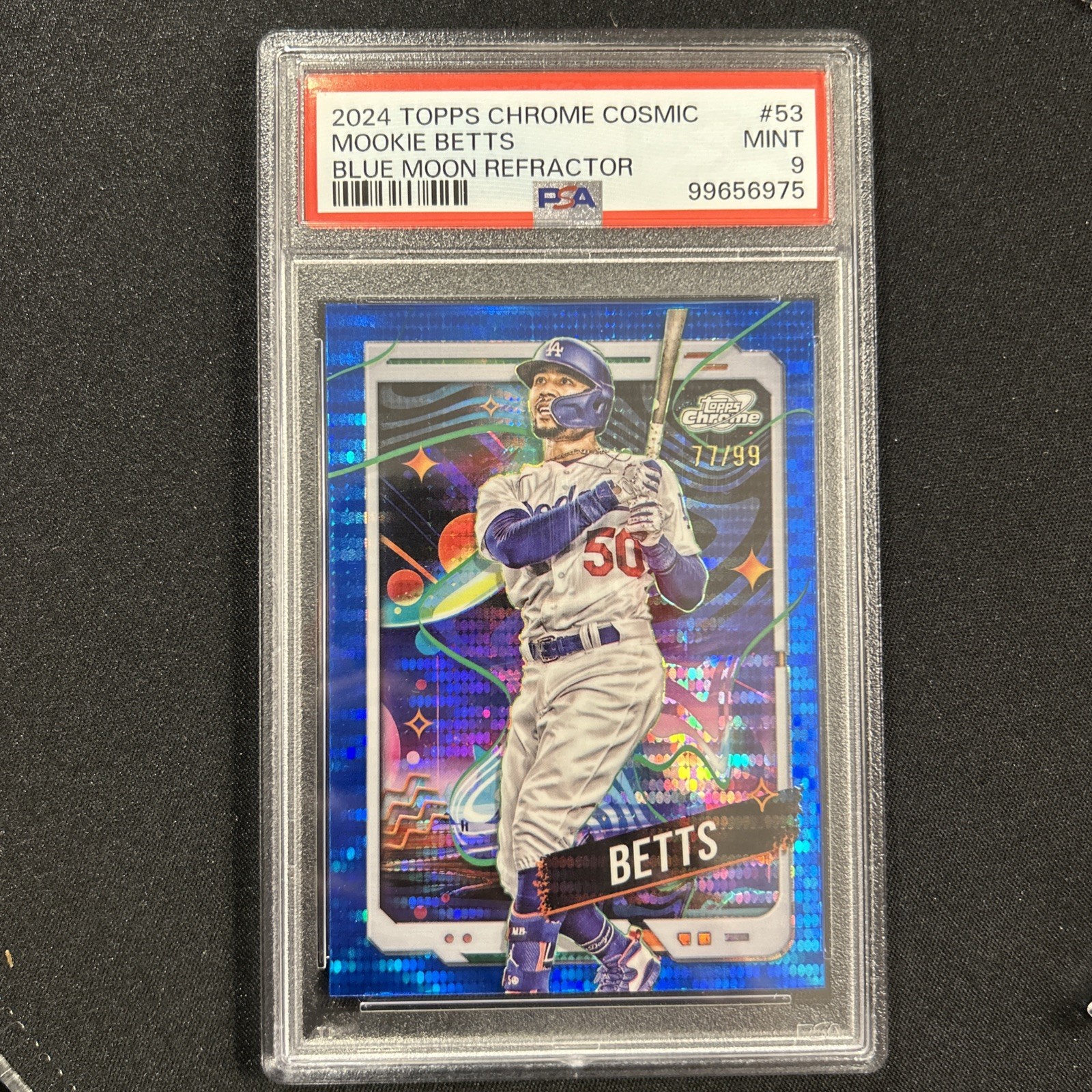 2024 Topps Chrome Cosmic BLUE MOON #53 MOOKIE BETTS #'d/99 PSA 9 DODGERS