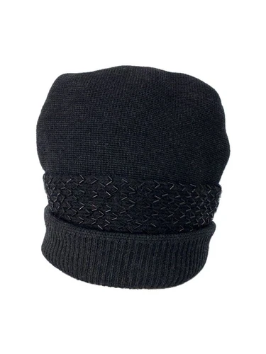 BONNET TRICOT UNI FEMME PRADA noir occasion