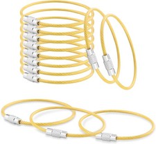 12 Pack Stainless Steel Loops 2mm Coated Wire Keychain Cable Large Key Rings 6