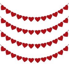 Felt Heart Garland set 4Pcs Valentine Decorations party banner