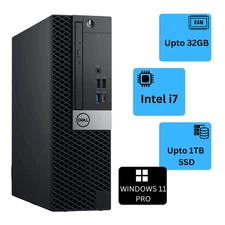 DELL OptiPlex Desktop PC i7,Up to 32GB RAM, 1TB NVME SSD,Windows 11 PRO,Wifi+BT