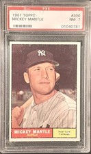 1961 TOPPS BASEBALL MICKEY MANTLE #300 PSA 7 