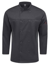 Red Kap Men's Deluxe Airflow Chef Coat, Charcoal, 3X-Large