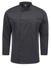 Red Kap Men's Deluxe Airflow Chef Coat, Charcoal, 3X-Large