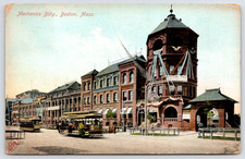 Boston~Cotillon Concert Hall~Blt 1888~Mechanics Fair~Gals Cling~Trolley al aire libre