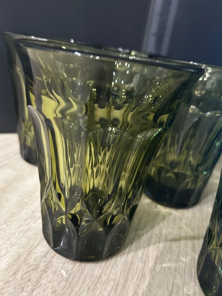 Perspective Green by NORITAKE 5"  Glasses/ Tumblers Set Of 8 1970-1985 - Image 4 of 4