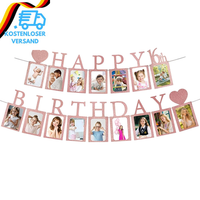Deko 16. Geburtstag MäDchen Rosegold, Fotogirlande Geburtstagsdeko, Foto Banner,