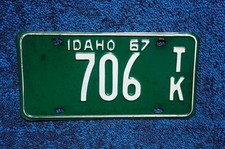 1967 Idaho Truck License Plate # 706
