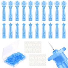 50 Pack Disposable Acne Pimple Popper Needles and 1 Count Pack of 50 , Blue