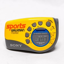   Sony Sports Walkman SRF-M78 AM/FM Radio w/ Armband Strap Yellow - TESTED  