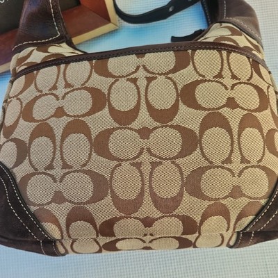 COACH E05Q 8K10 Coach Hobo Signature Purse Handbag, Brown with