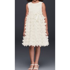 AMERICAN PRINCESS Flower Girl Dress with 3D Flowers Size 7 Davids Bridal