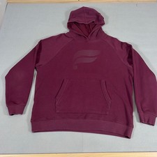 Fabletics Womens XL Burgundy Fleece Raglan Hoodie NWOT Tonal Logo Sweatshirt
