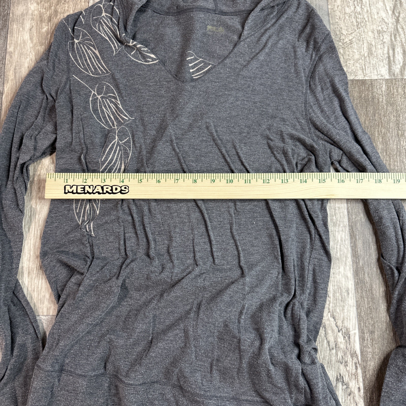 FILA Large Felpa con Cappuccio da Donna Grigio con Foglie Leggera