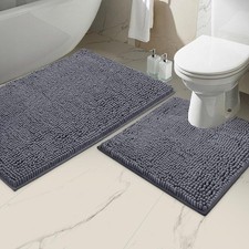 Bathroom Rugs Sets 2 Piece, Bathroom Rug Set, Soft Absorbent Chenille Bath Mat 