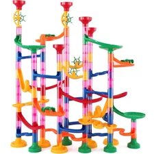 Marble Run Toy,133Pcs Marble Runs Building Block Toy Set,Marble Maze Track Ga.