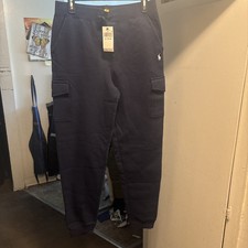 Polo Ralph Lauren Logo Cargo Sweatpants Navy/white Sz XL 18-20 