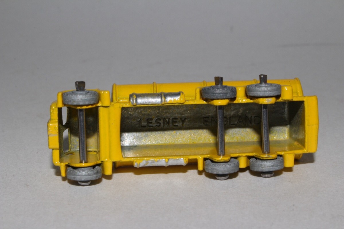 MATCHBOX LESNEY #11A ERF PETROL GASOLINE TANKER, YELLOW, SILVER