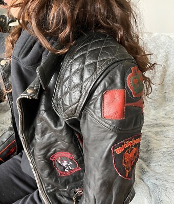 ジャケット・アウター Leather Motorcycle Jacket Vintage Vintage 80s Brush Fire Moto Steerhide Leather Jacket Biker Black