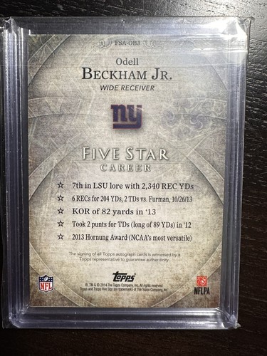 2014 Topps Fünf Sterne ODELL BECKHAM JR Rookie RC AUTO - Bild 2 von 2