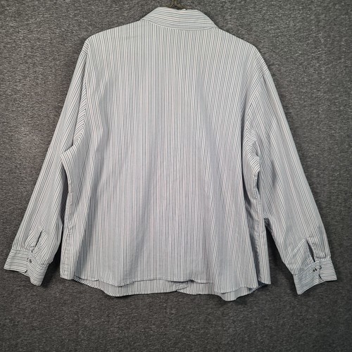 Faded Glory Womens 26W / 28W Stretch Shirt Stripe Pearl Snap Blouse Button Down - Picture 8 of 12