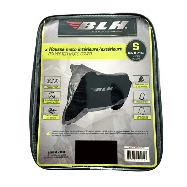 Bâche moto BLH Eco XL protégeant contre la poussière en garage