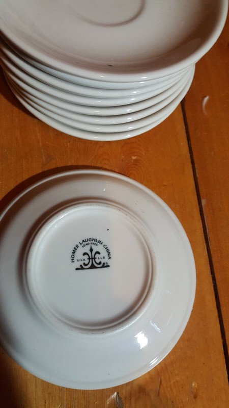 9 Homer Laughlin Hotel Ware saucers Lead Free