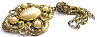 Grande Broche (barrette) Ancienne Avec Une Perle Nacrée - Bijou Vintage En Bon état