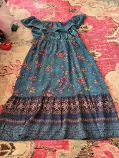 NWT Womens off shoulder Maurices plus size XXL 2X long cottagecore dress green