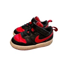 Nike Court Borough Low 2 Black/University Red-White Kids Youth BQ5451 007 Sz 7C