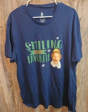 Elf "Smiling Is My Favorite" T-Shirt Navy Blue Size 2XL Christmas Buddy movie