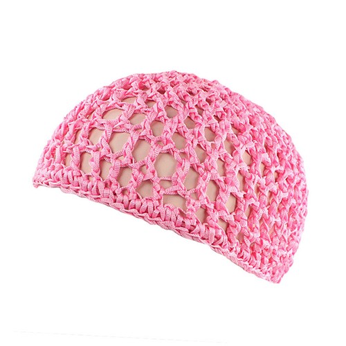 Women's Mesh Hair Net Crochet Cap Solid Color Snood Sleeping Night Cover Turban_ - Picture 20 of 28