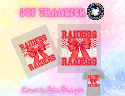 Raiders Red And White DTF Print Only