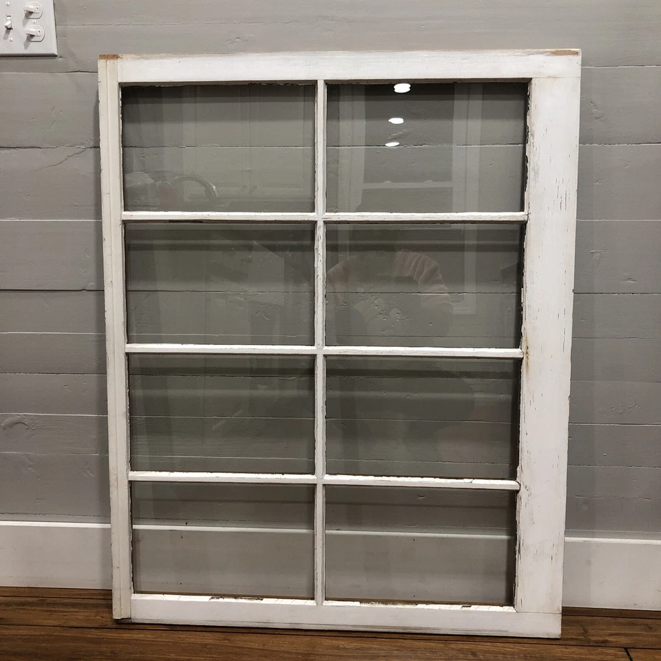 Marco de fotos de vidrio ondulado para ventana de casa de campo marco de madera reutilizado 33”x41” Foto 2 de 4