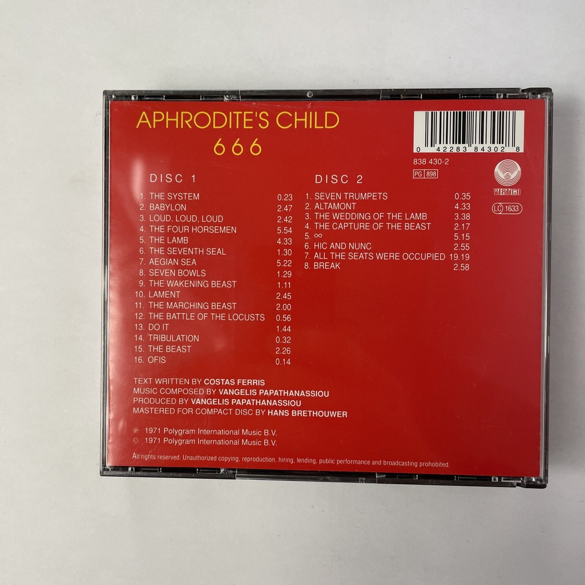 Aphrodite's Child - 666 2xCD Set #28 | eBay