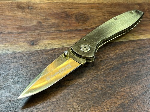 Smith & Wesson Executive Gold Titanium Folder Framelock Pocket Knife (Lot of 5) - Picture 15 of 17