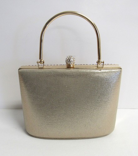 D’margeaux New York Gold Rhinestone Evening Bag With Shoulder Chain - NWOT - Picture 4 of 15