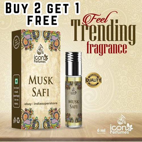 Musk Safi Unisex Perfume Oil / Attar 6ml by Icon Perfumes 🥇 Buy 2 Get 1 Free