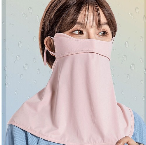 Breathable Anti-UV Face Shield Faux Silk Face Veil Sunproof Neck Protector Cover - Picture 9 of 16
