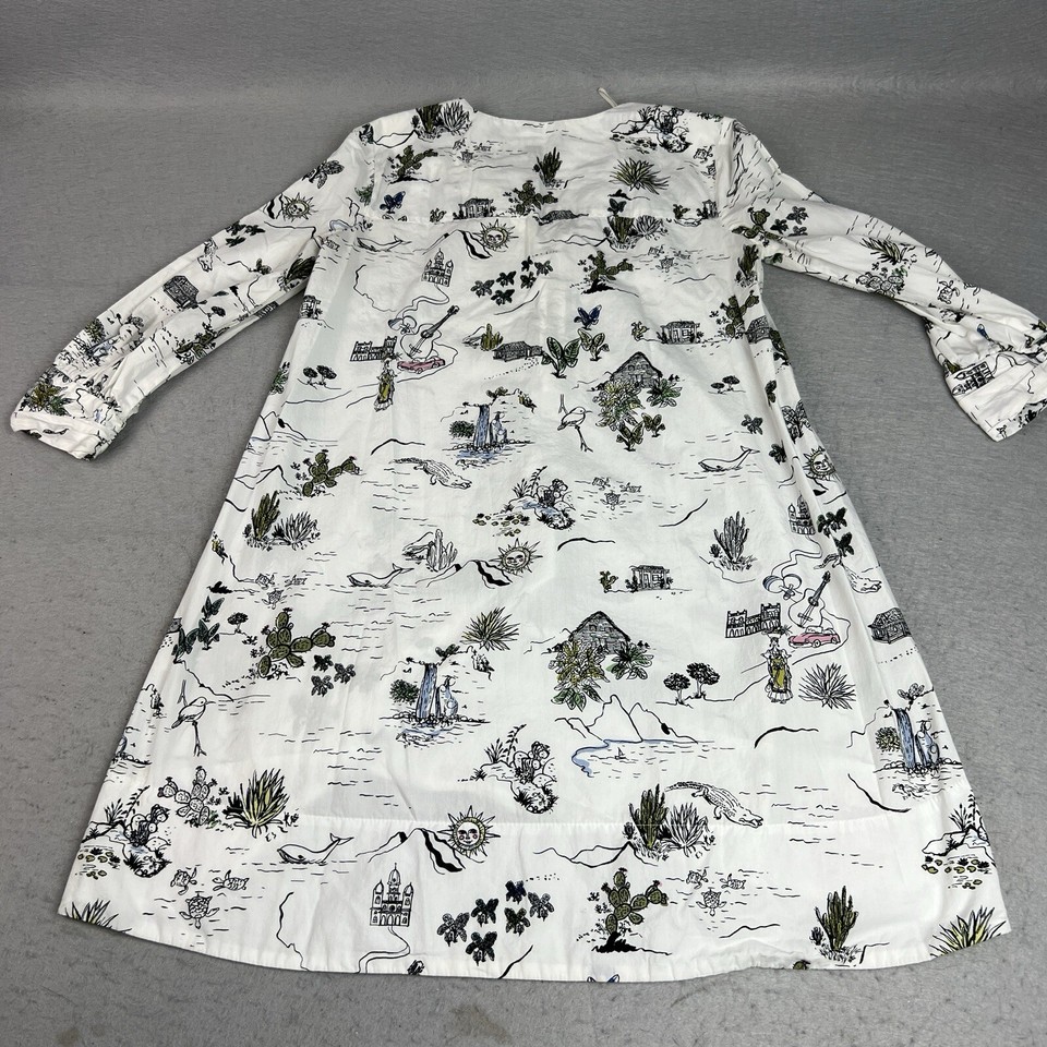 ZARA Dress Cover Up Hawaiian Aloha Basic Collection Womens XS 1/4 Zip