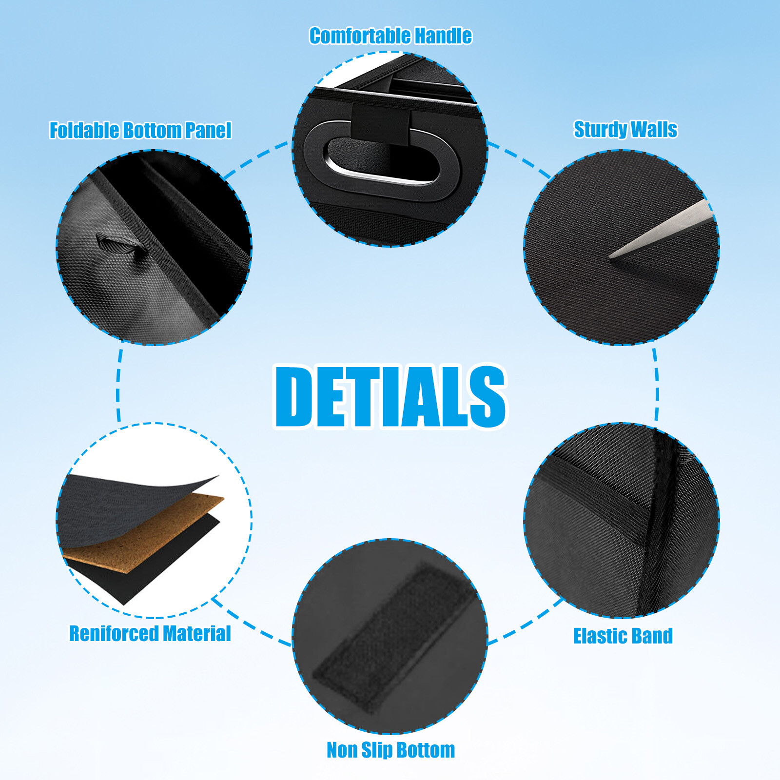 Trunk Cargo Organizer Collapsible Storage Bag for Car Truck Interior 35L Net Kid