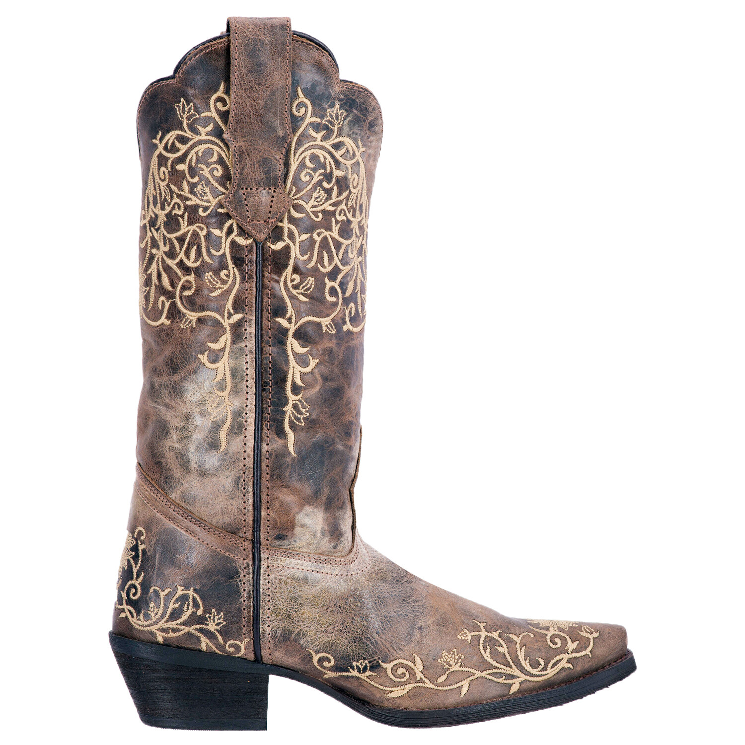 Laredo Womens Jasmine Western Cowboy Boots Floral Embroidery Aged