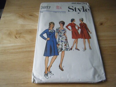 Vintage Schnittmuster, Damen Kleid, Gr. 12 (34''), Style 3817, 70er Jahre