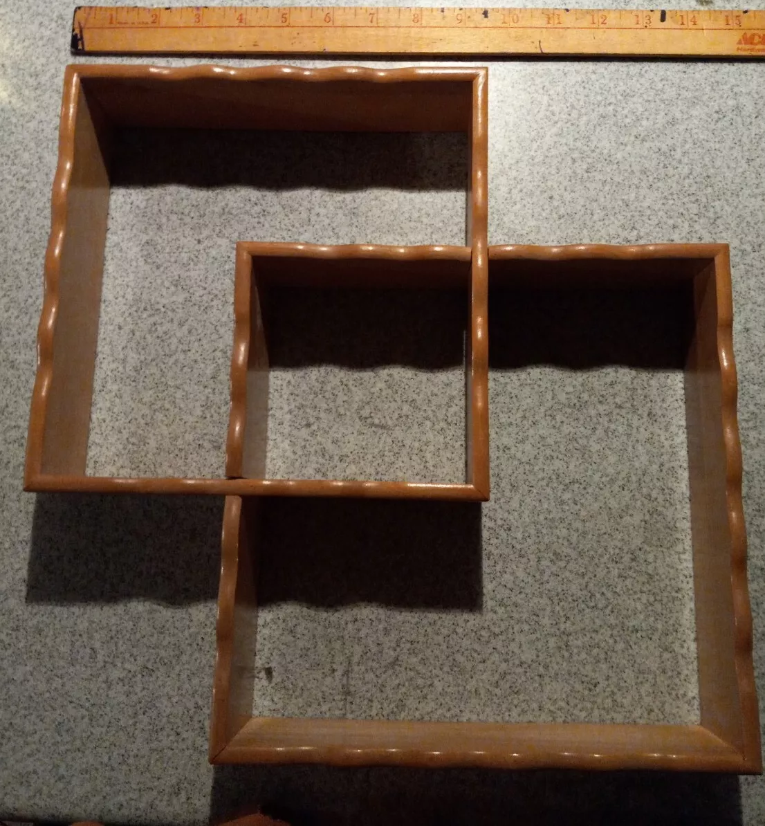 Set of three MCM Blonde Wood Knick Knack Shelves Stamped Made in Japan