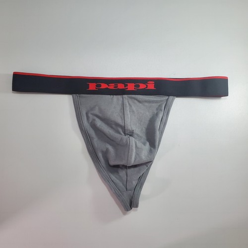 Papi Men’s Thong Size Medium M Brand New grey with sporty red details
