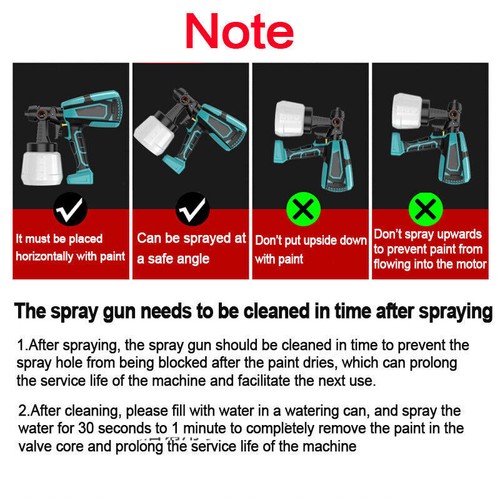 Portable Cordless Electric Spray Gun Airless Car Fence Wall Floor Paint Sprayers - Picture 8 of 8