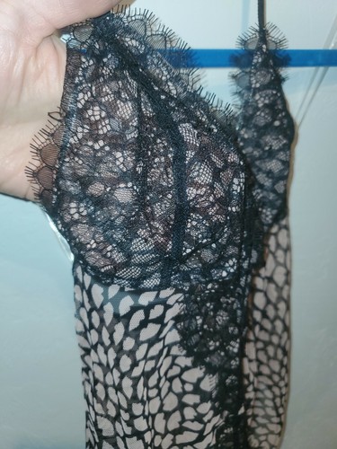 Victorias Secret Lingerie sexy babydoll teddy body maglia trasparente nero rosa - Foto 3 di 9