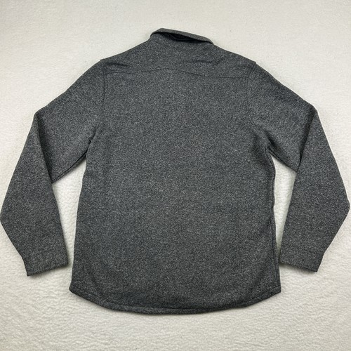 Chaqueta Eddie Bauer Para Hombres Pequeña Suéter Camisa Polar H. Gris Ébano Abotonada - Imagen 10 de 15