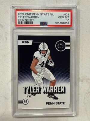 TYLER WARREN 2024 ONIT Penn State Football PSA 10 Icon Series