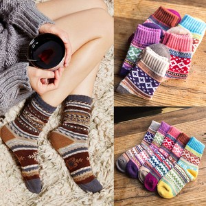 5-Pairs-Boho-Socks-Women-Wool-Warm-Soft-Thick-Casual-Multicolor-Winter-Socks